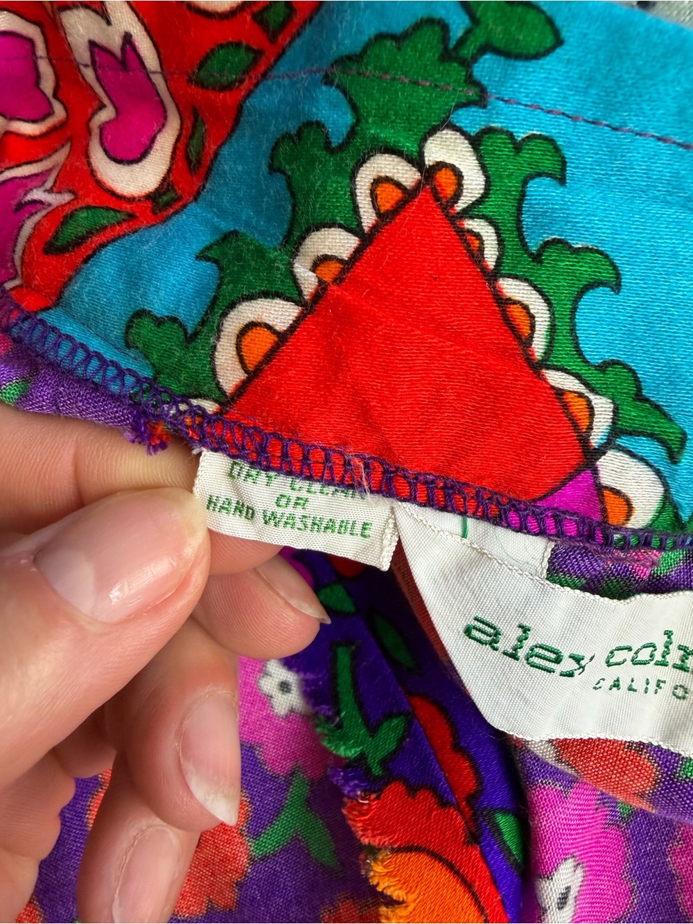 Vintage 1960s/70s Alex Colman California Mod Print Maxi Skirt XS 24" Waist - Picture 15 of 15